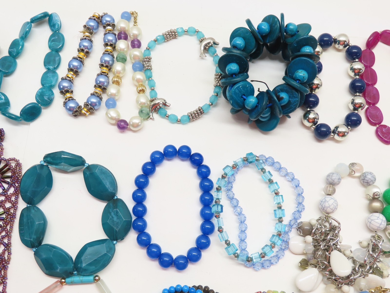 Vintage Stretch Beaded Bracelet Lot Bracelets Jewelry Awesome Seed Beads + D2526