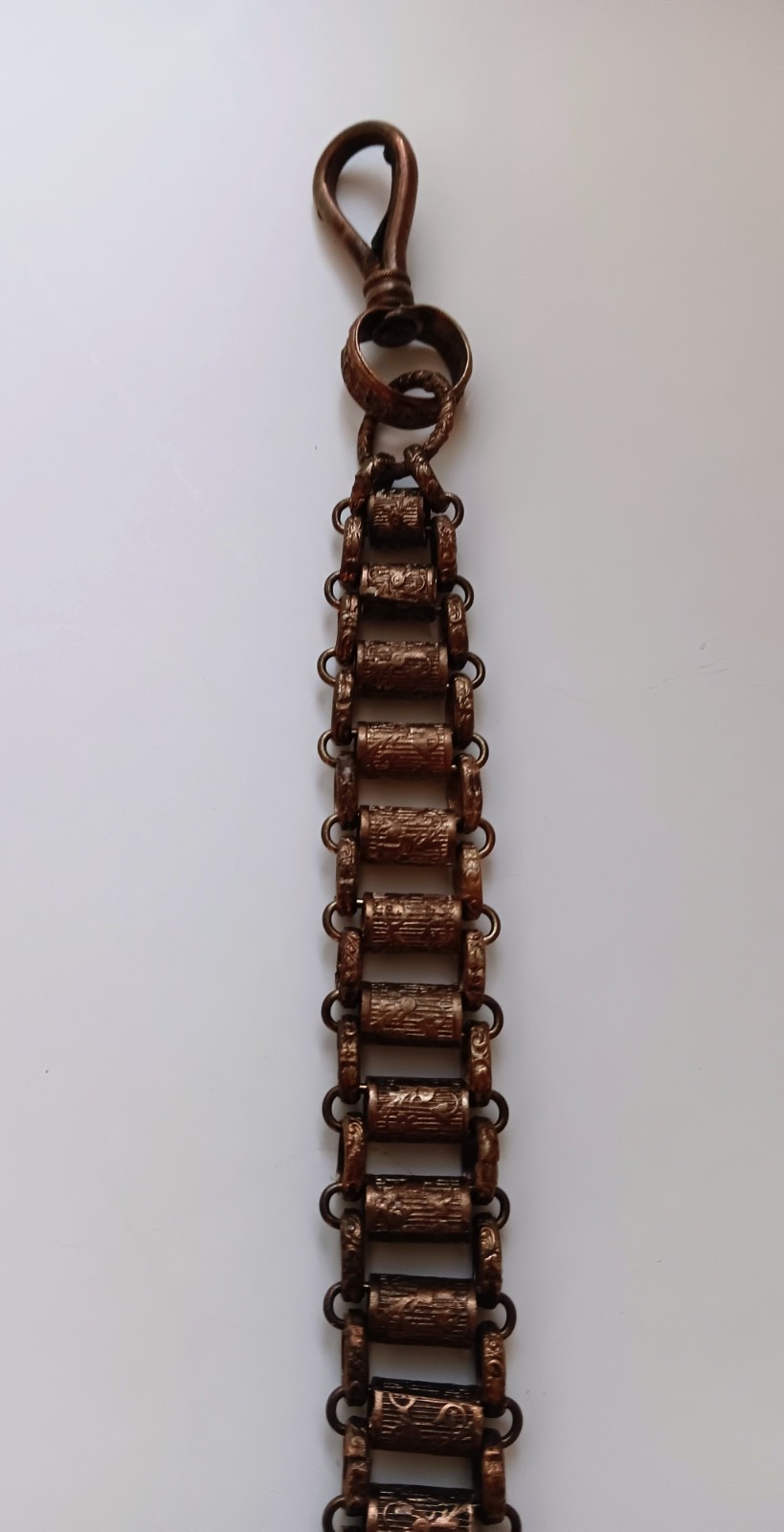 Antique Ornate Victorian Era Silver Plate Brass Book Chain Sword Hanger/watch