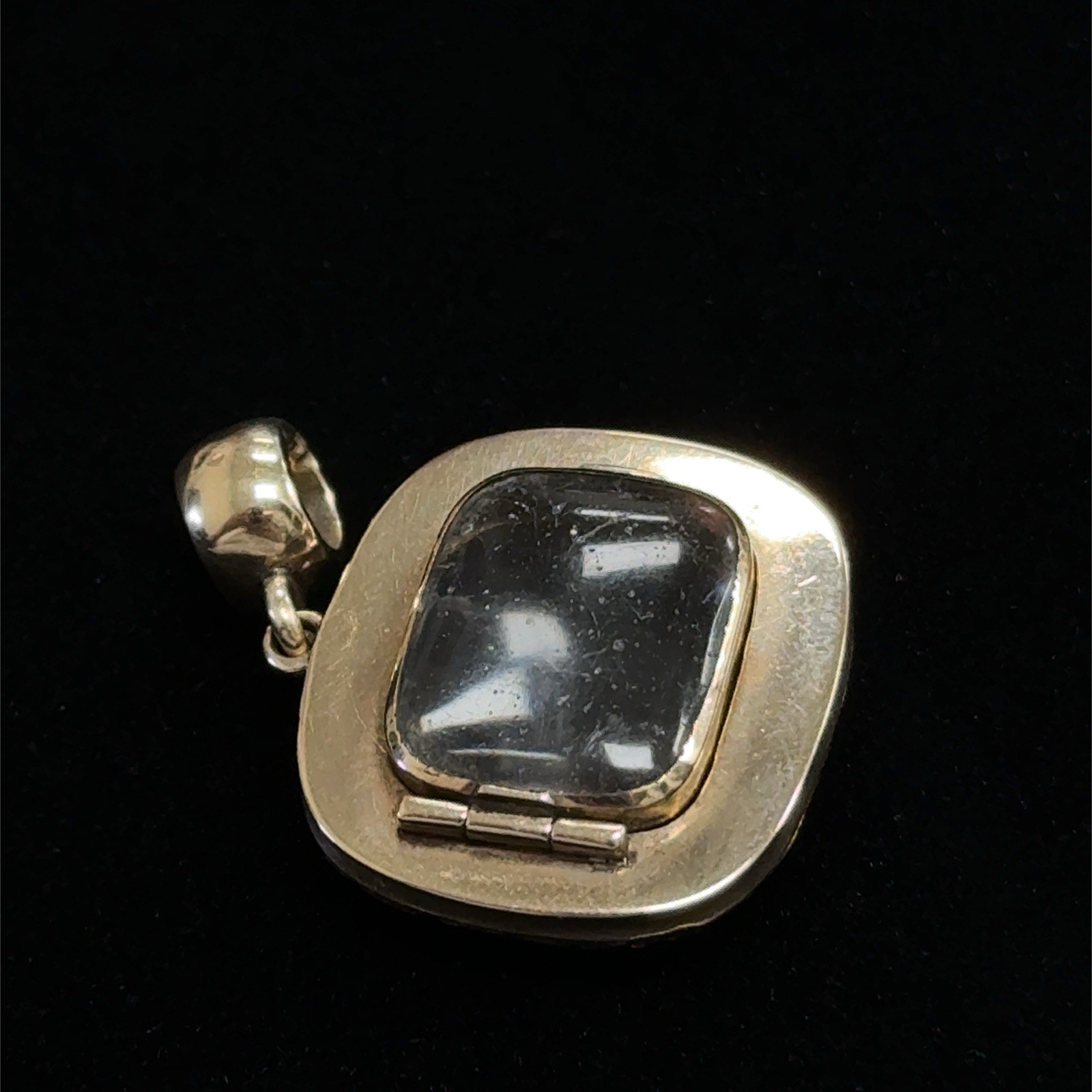 Victorian 8k-12k Gold Dbl. Sided Looking Glass/Mourning Locket Gold Filled Bail