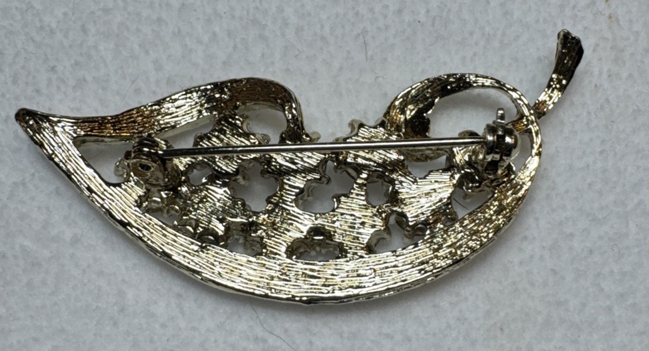 Vintage Coro, Brooks & Unbranded Brooch Lot of 6 Gold Tone Crystals Rhinestones