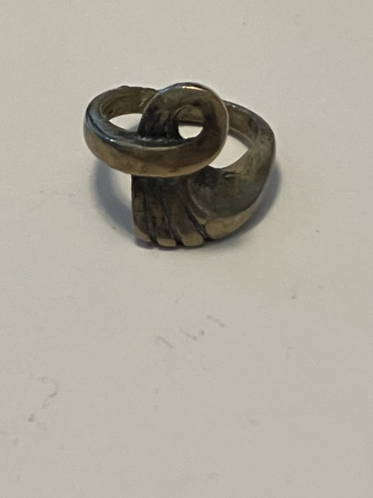 Vintage Ring Modernist Silver Ribbon Swirl Bypass Sculptural Statement Size 4.5