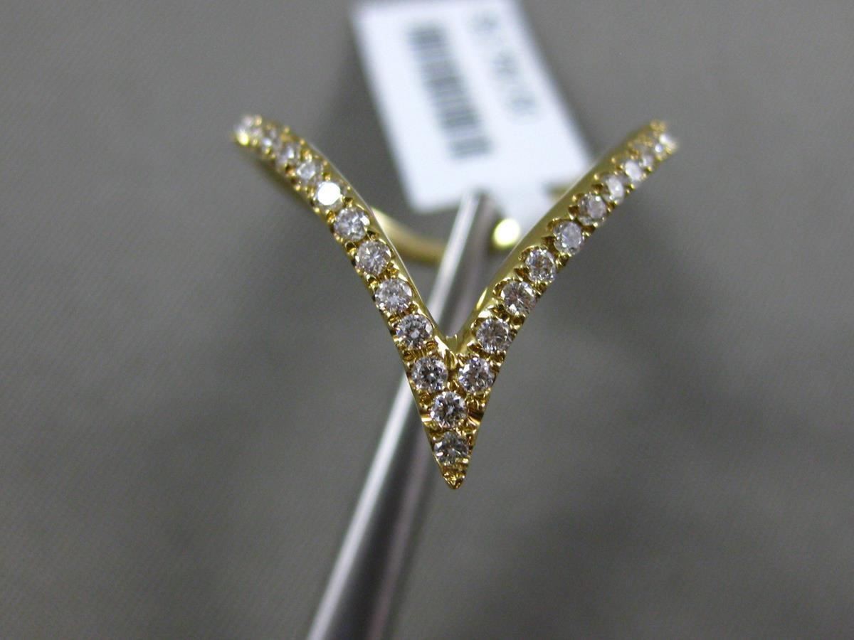 ESTATE LARGE .30CT DIAMOND 18KT YELLOW GOLD 3D V SHAPE BUTTERFLY RING F/G VVS/VS