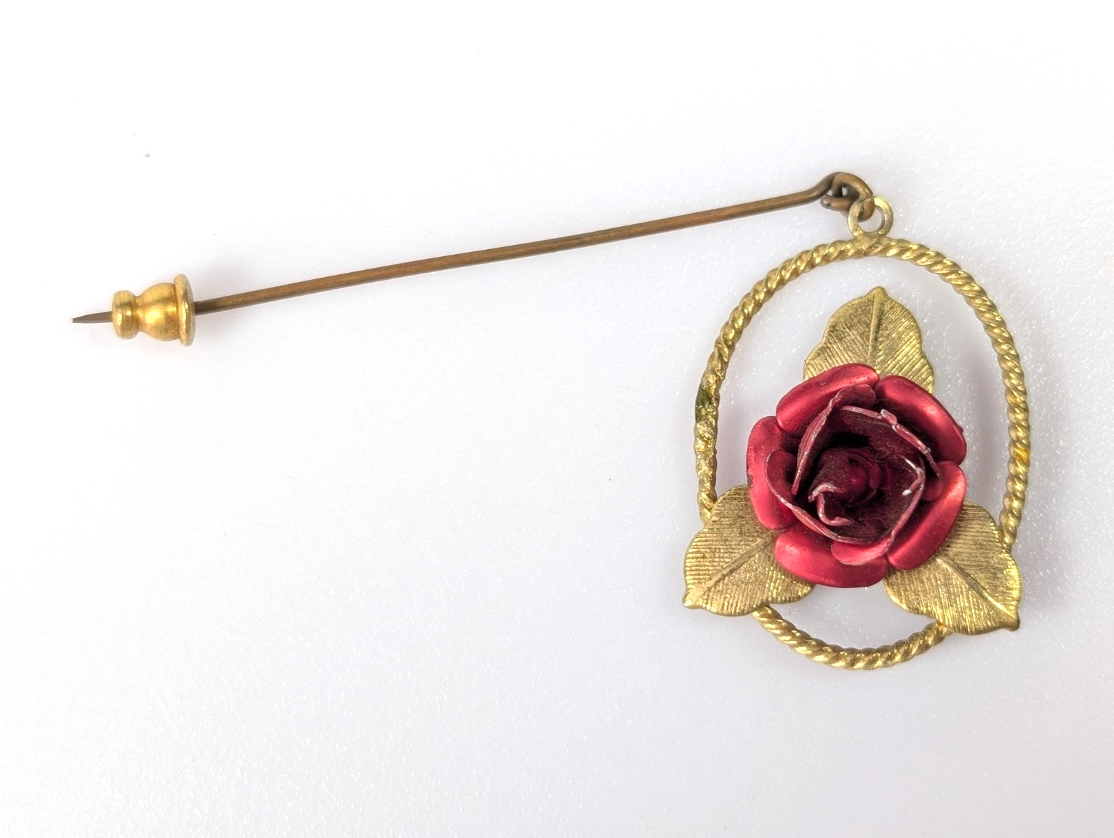 Vtg Hat Stick Pin Lot Faux Pearl & Turquoise Red Rose Gothic Jewelry Unsigned