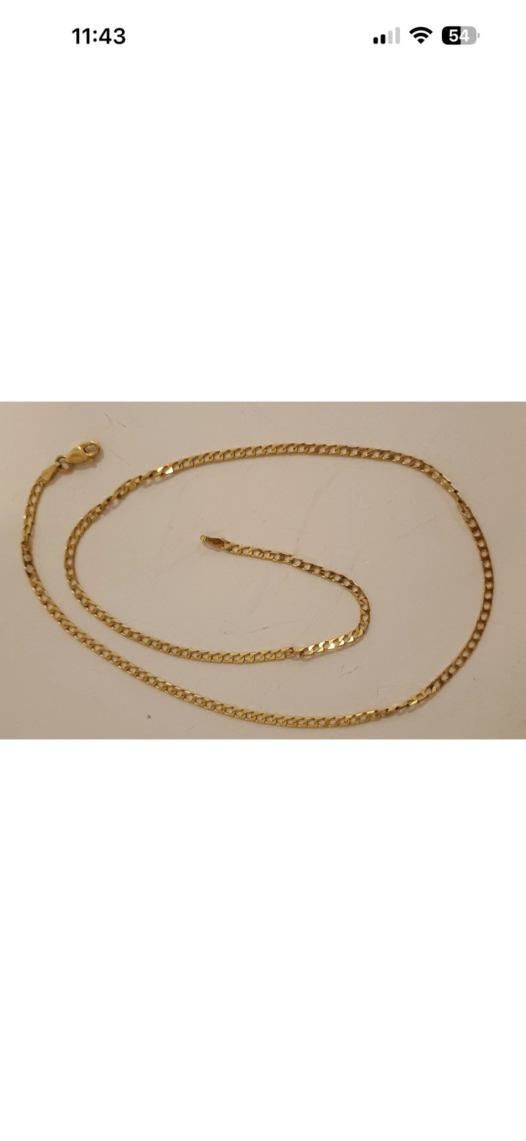 Vintage TISSOR 750 (18K) Gold 18″ 7-Gram Lobster Claw Clasp Cuban Chain Necklace