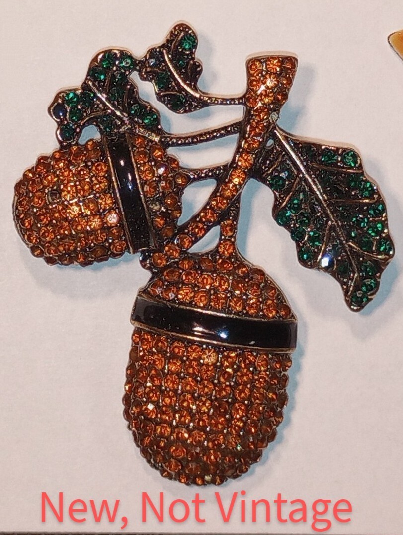 Vtg 5pc Lot FALL COLORS 1 Necklace 4 Brooch Enamel Butterfly Confetti ART Carrot
