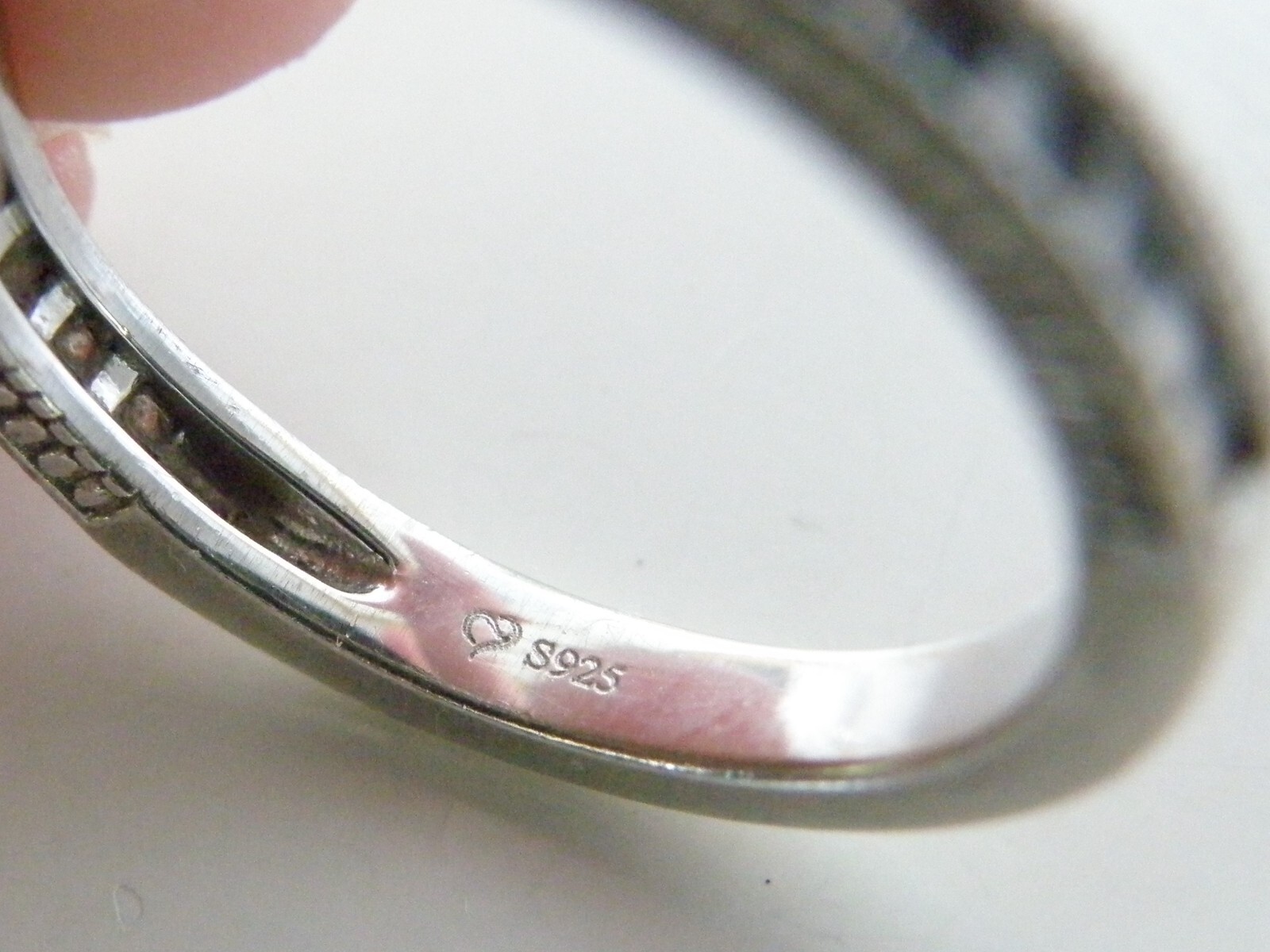 Vintage Style Sterling Silver 925 CZ Heirloom Engagement Band Ring Size 9.5