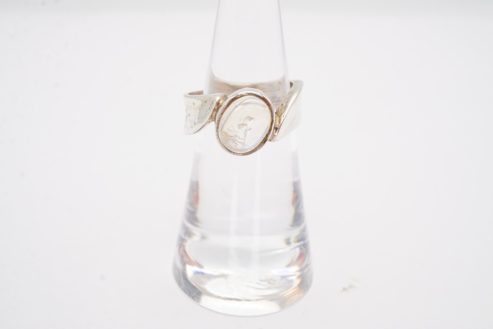 Vintage Sterling Silver 925 Clear Stone Ring Size 5.75