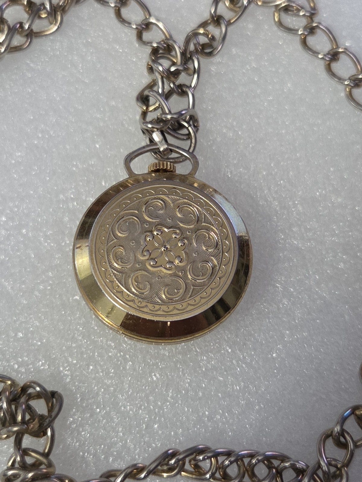Vintage Endura Pendant Mechanical Watch. Swiss Made Gold Tone. Works Well.