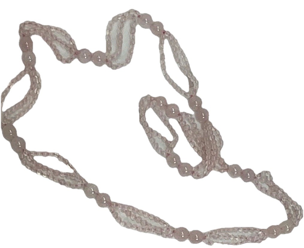 Vintage Rose Quartz Beaded PinkNecklace 28” Polished Round & Faceted Beads