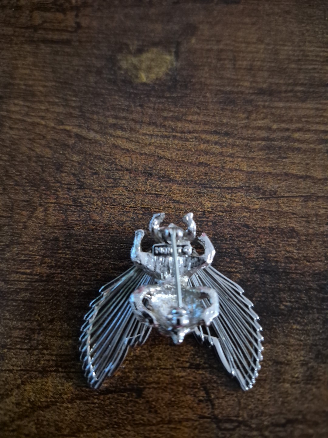 Vintage Monet Silver Tone Flying Insect Bug Brooch Pin Figural Signed