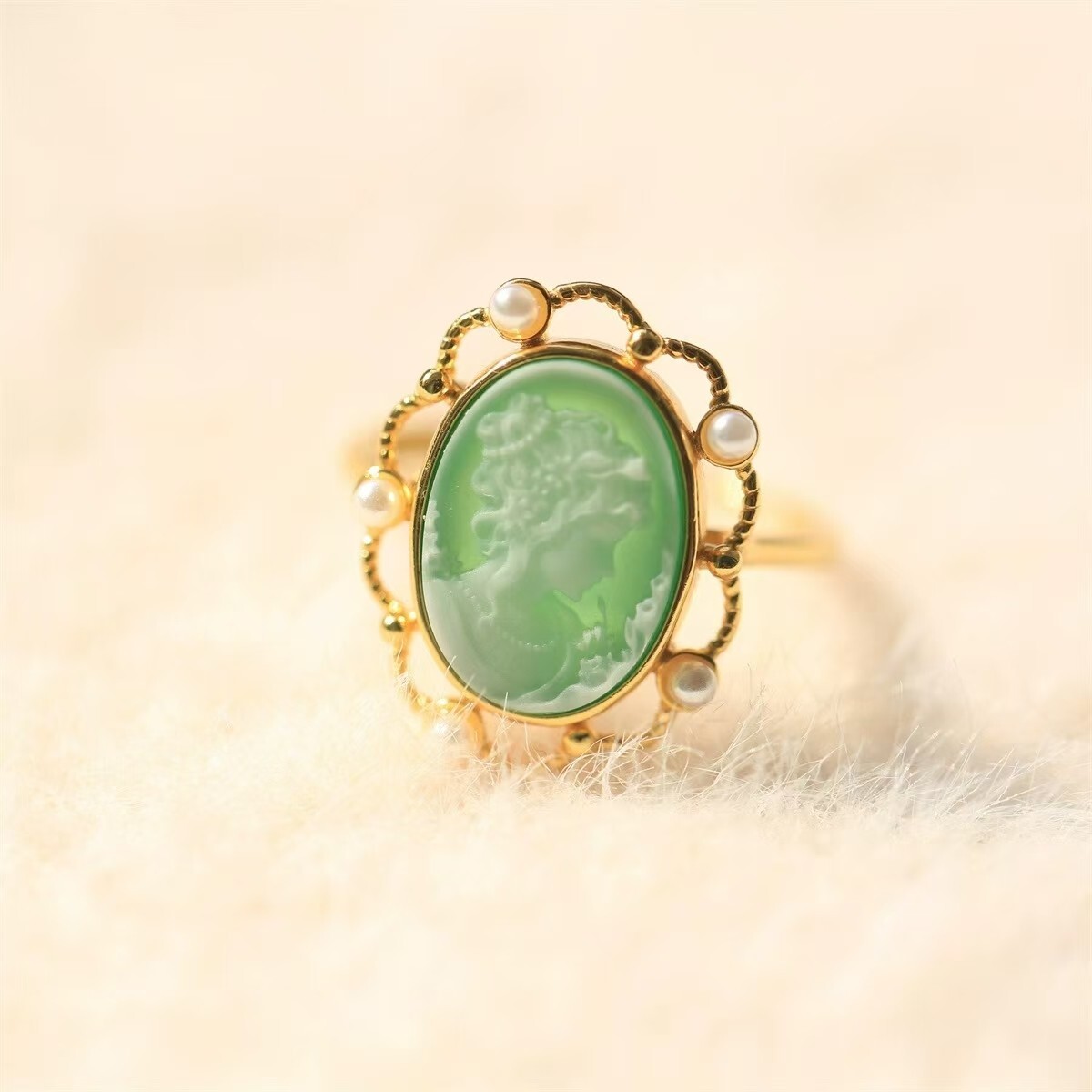 Antique Style Cameo Ring 925 Silver plated Vintage Ring Estate Jewelry Gift1