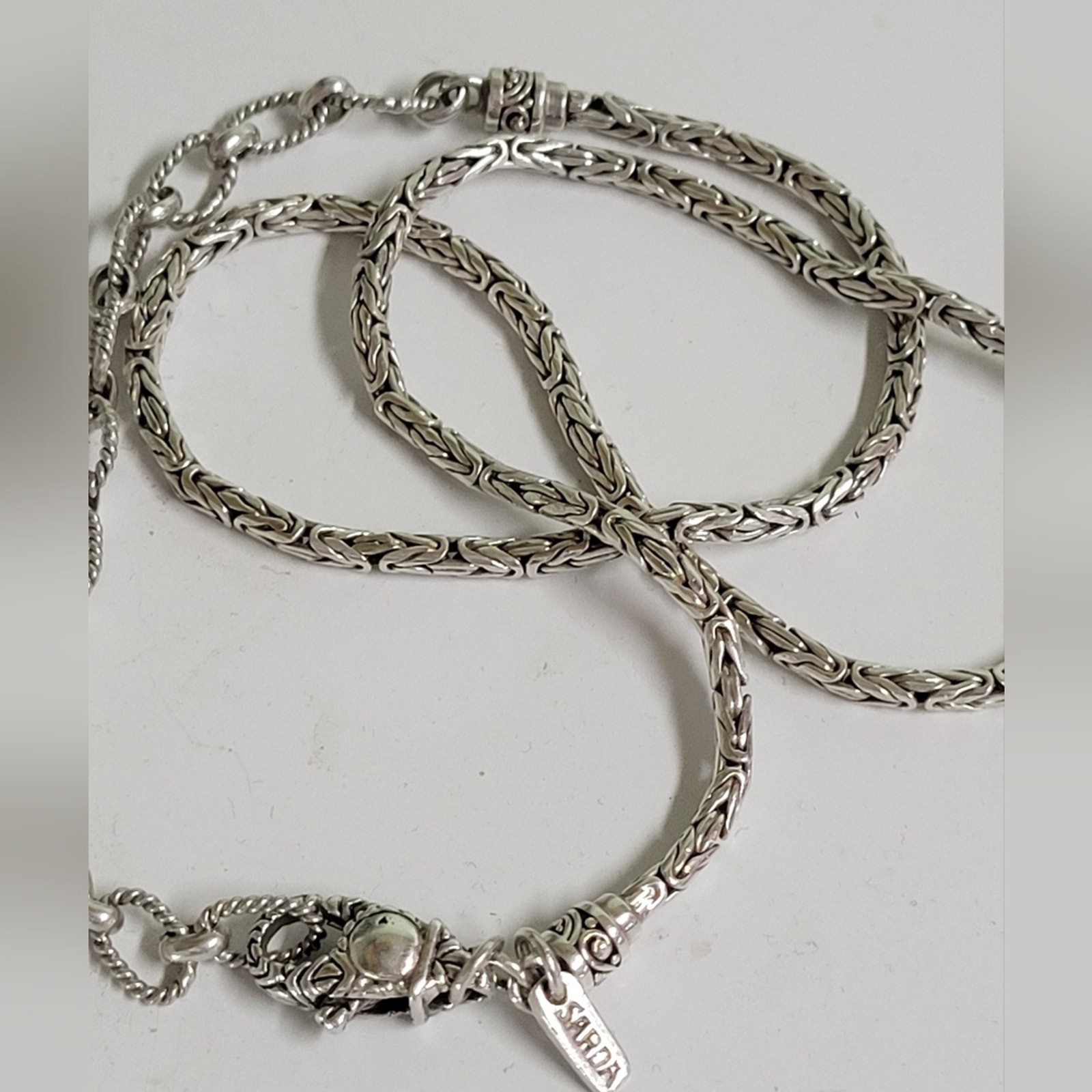 VTG SARDA STERLING SILVER 20.5 INCH NECKLACE 925 23.5g