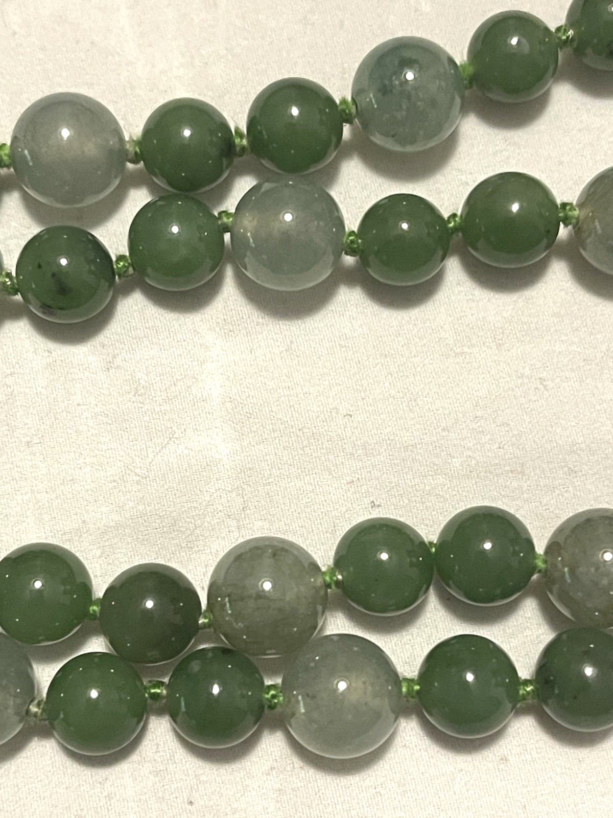 Marilynn Alsdorf Collection Spinach Jade 28″ Necklace from Sotheby’s Auction