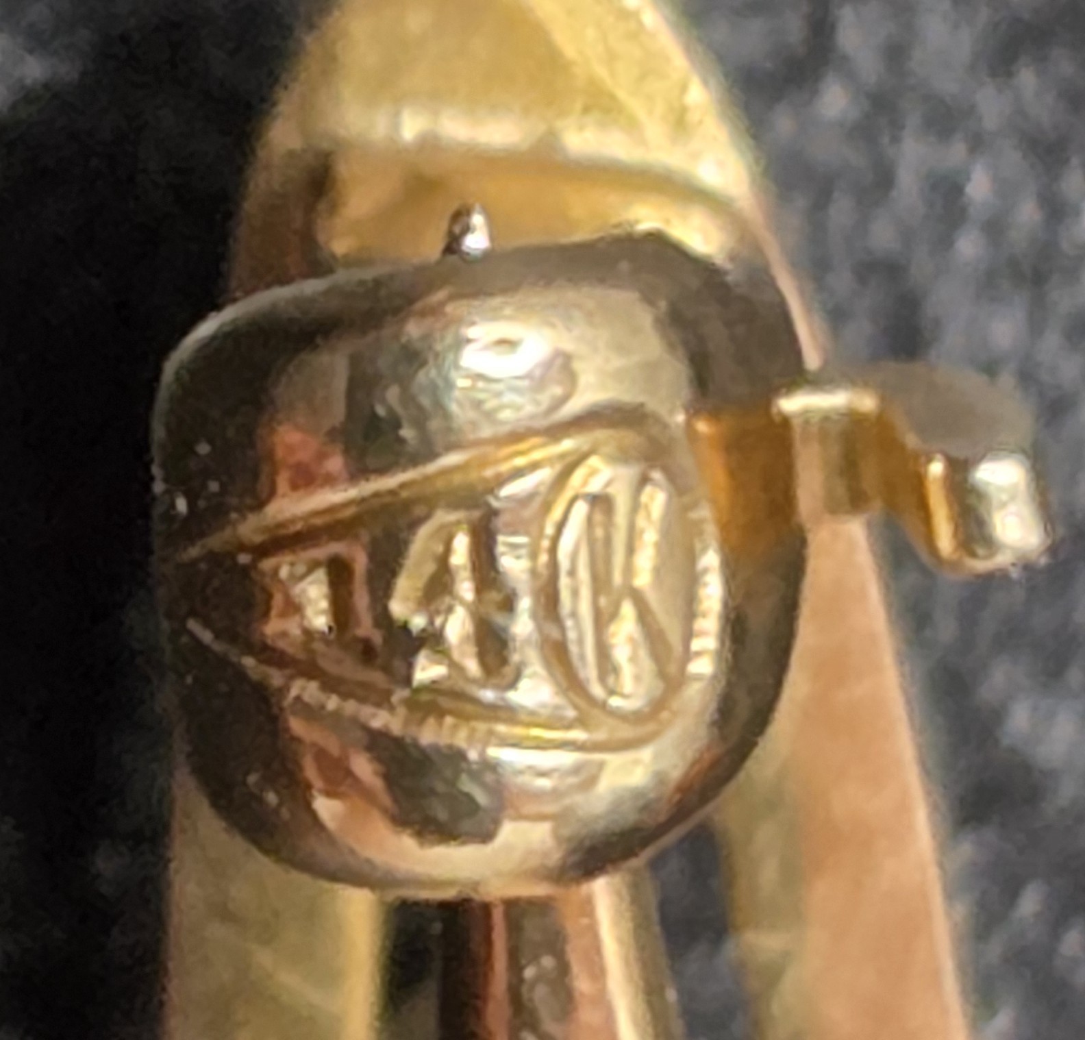14K Yellow Gold Edwardian Topaz Pearl 2-1/4″ Bar Pin 3.3g Vintage