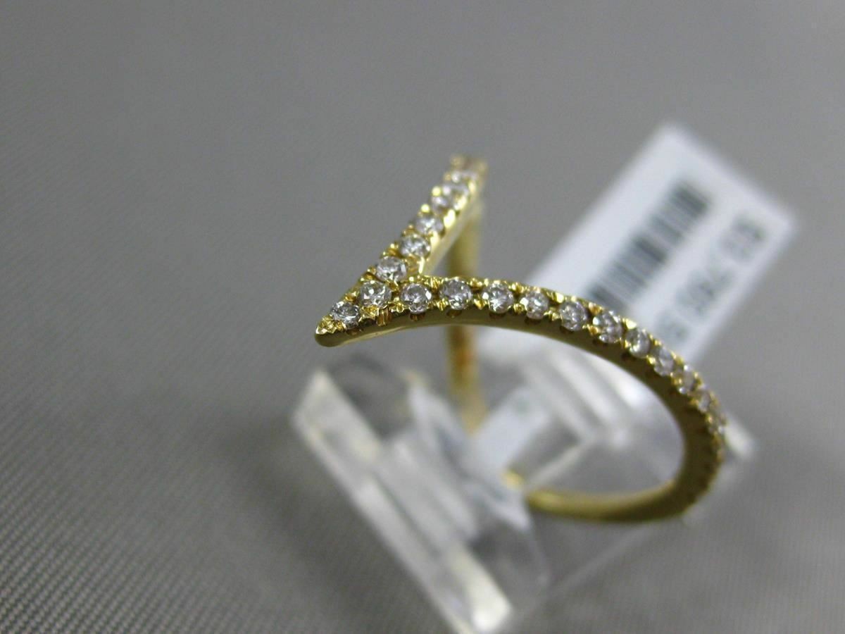 ESTATE LARGE .30CT DIAMOND 18KT YELLOW GOLD 3D V SHAPE BUTTERFLY RING F/G VVS/VS