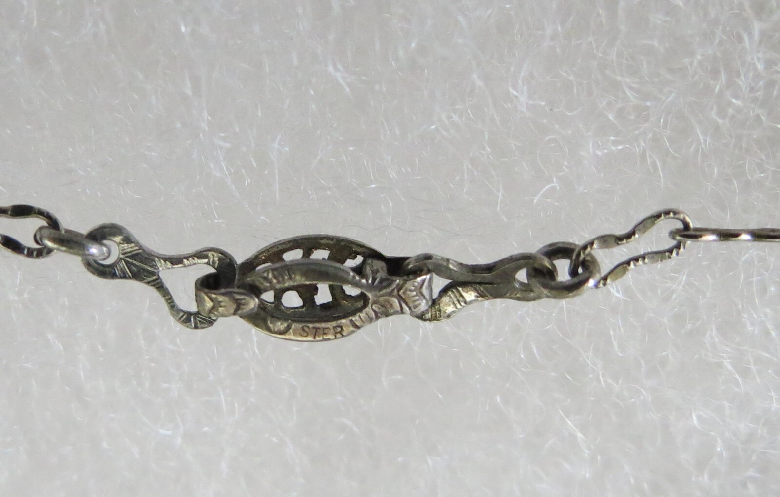 Antique Necklace Bracelet Silver Filigree Purple Stones Rose Gold Accent Flower
