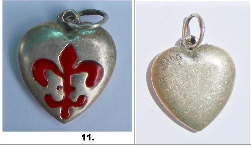 Vintage 1940s Sterling Silver Puffy Heart Charms WWII Sweetheart CHOOSE ONE