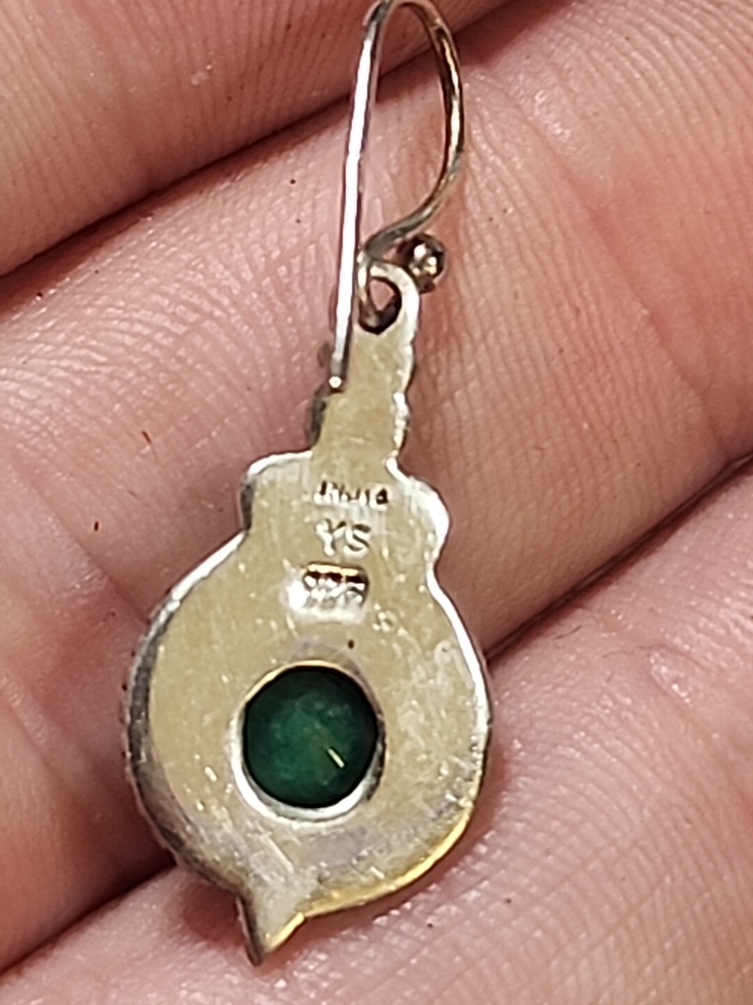 Emerald Beryl 925 Sterling Silver Hook Dangle Victorian Style Earrings