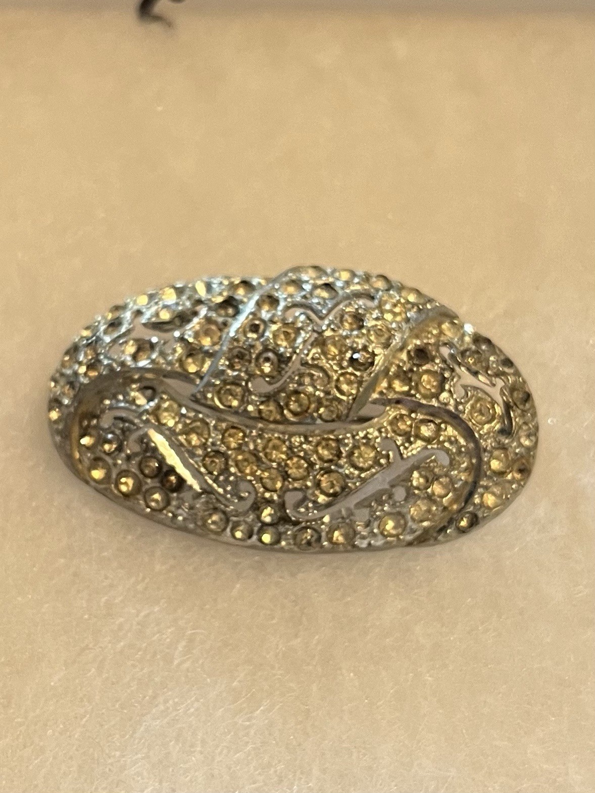 Vintage Jewelry Art Deco Rhinestone Scarf Pin- Brooch Circa 1920s