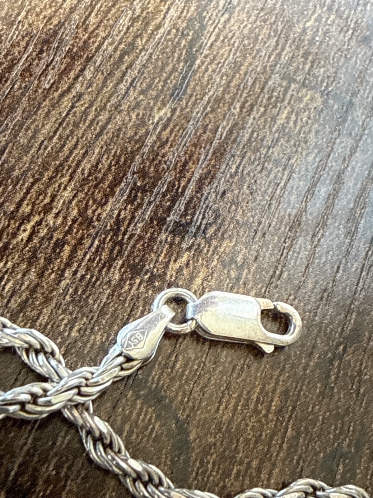 Twist Rope Chain Necklace Sterling Silver 925 22”L 3mmW Lobster Closure Italy Vi