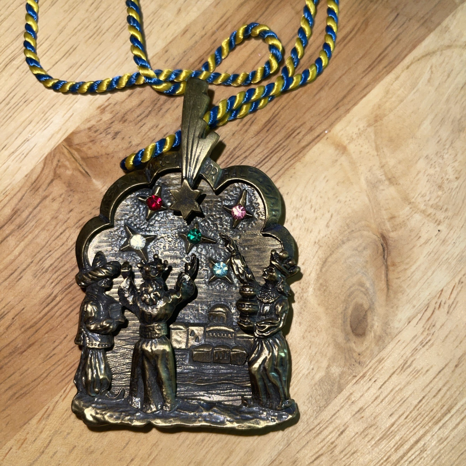 Ginzkey Metal & Rhinestone “3 Kings Hike” (Translation) Necklace 1976 Germany