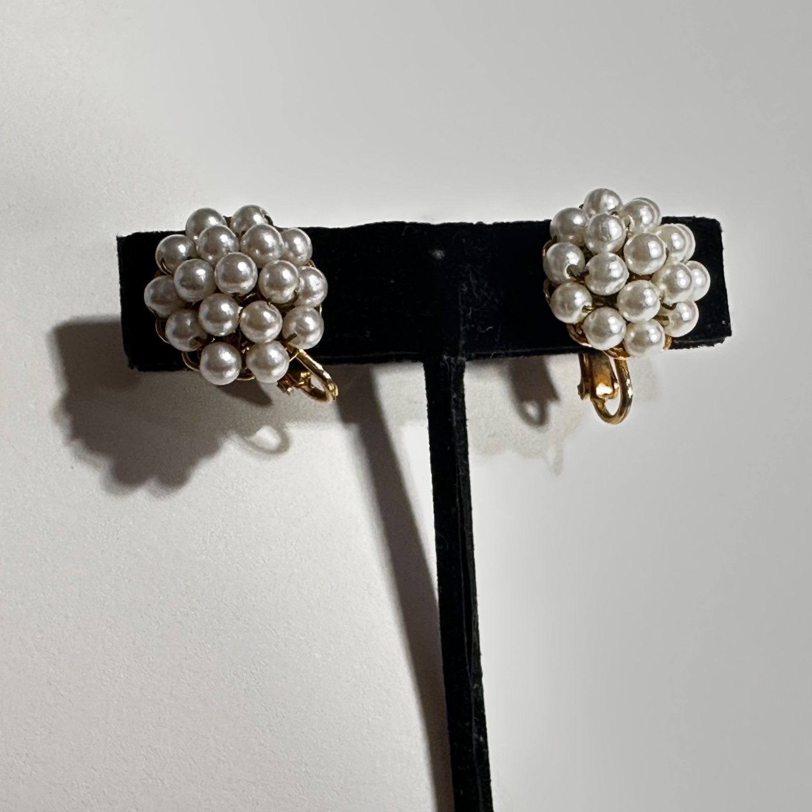 Vintage Hobe Faux Pearl Cluster Earrings Combo Clip On Screw Back Old Money