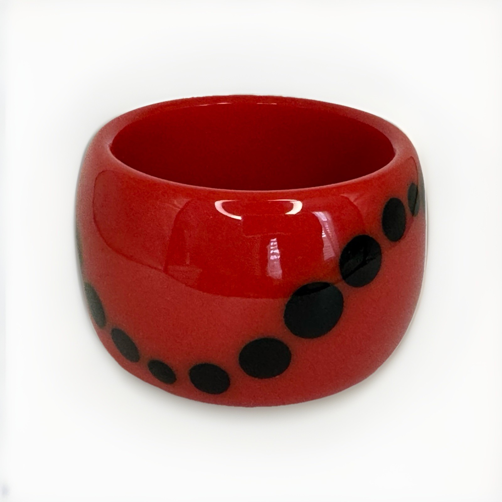 Rara Avis by Iris Apfel Red Plastic Style Dotted Bangle