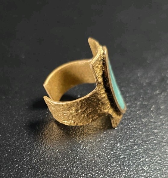 Vintage Mid-Century Brutalist Brass Ring