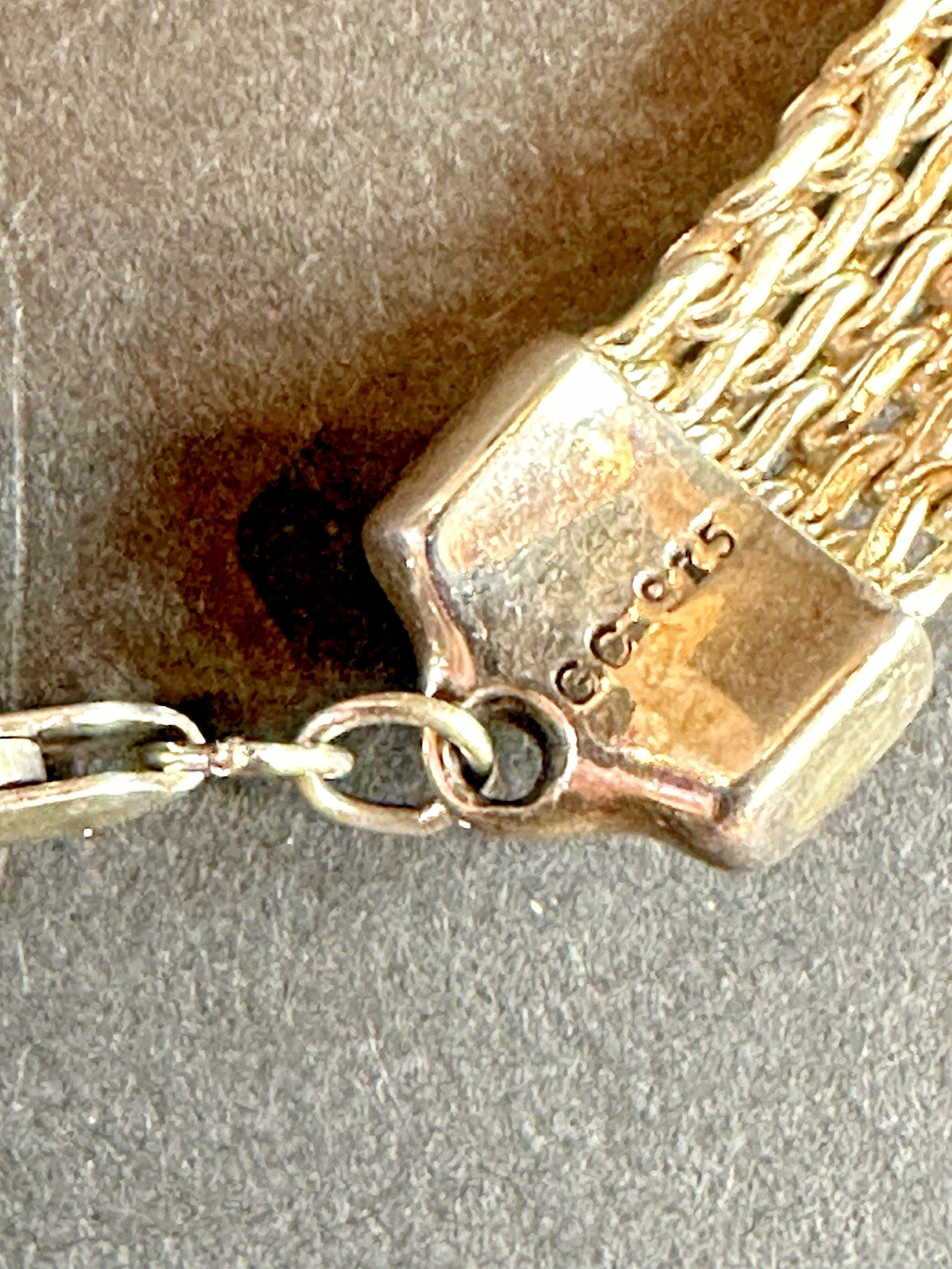 VINTAGE SIGNED GC 925 SOLID STERLING SILVER MESH LINK CHAIN NECKLACE 40 GRAMS