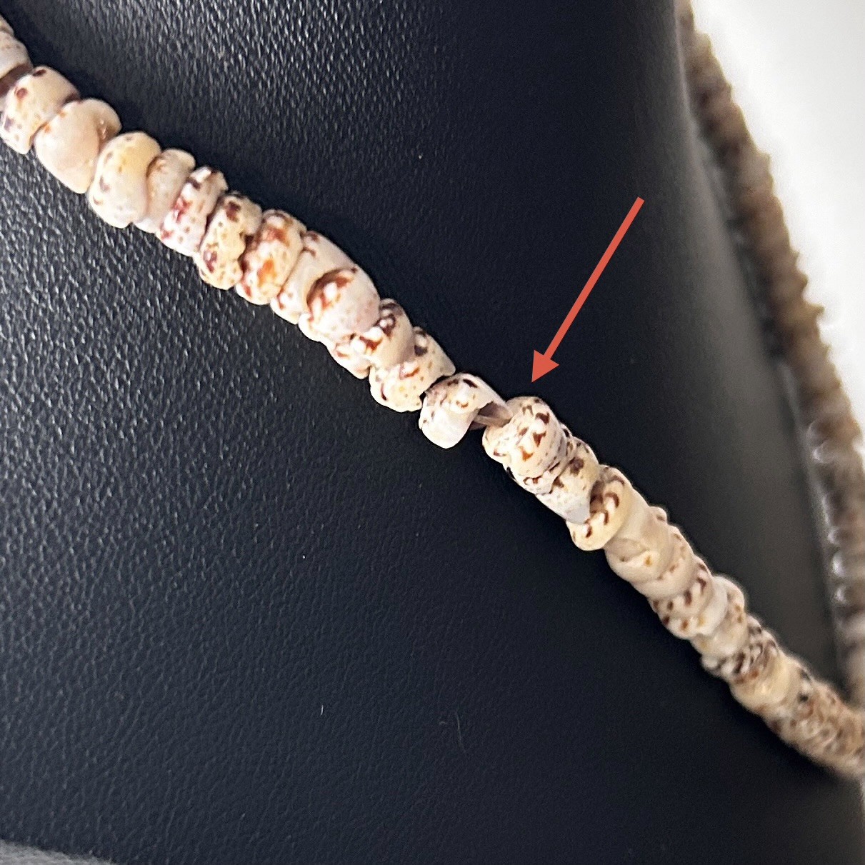 Vintage Puka Shell Necklace 16 In Silver Tone Clasp 70s Hawaii Surfer