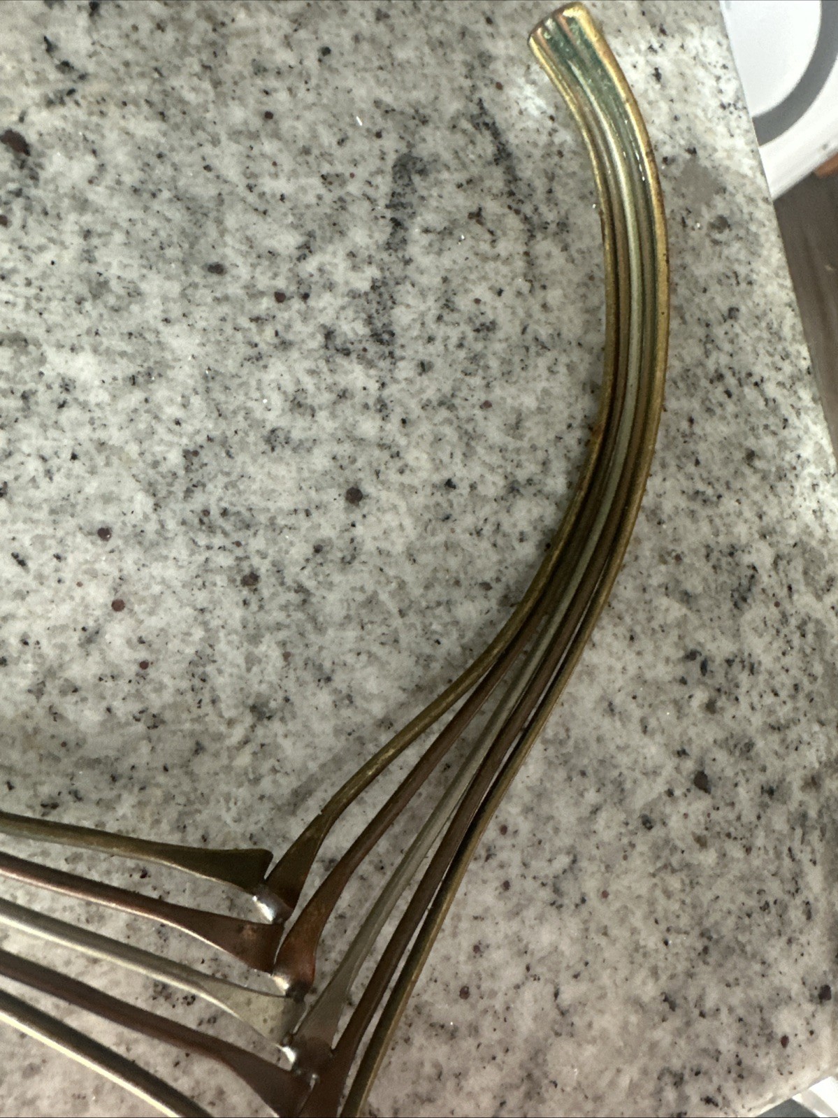 Vintage Mid Century Modern Sterling Silver & Mixed Metal Necklace Brass Copper