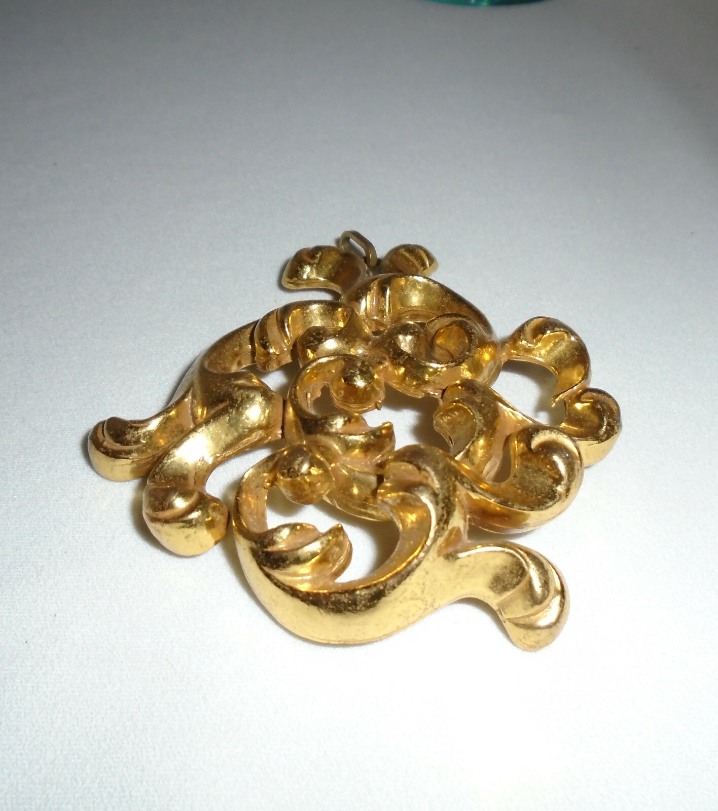 Vintage Zentall Statement Pendant Plumes Art Nouveau Style 1970s