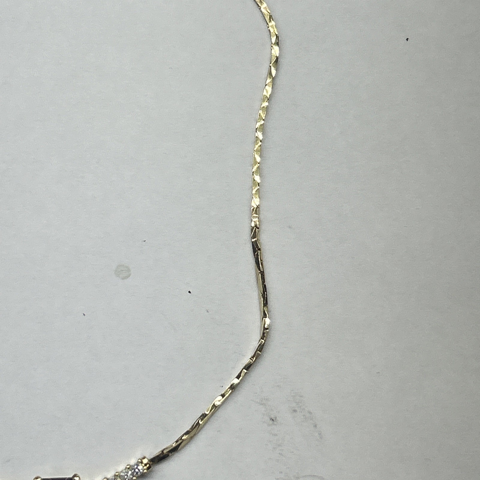 Christian Dior Crystal Baguette Necklace Gold Tone Purple Stone 15-17”