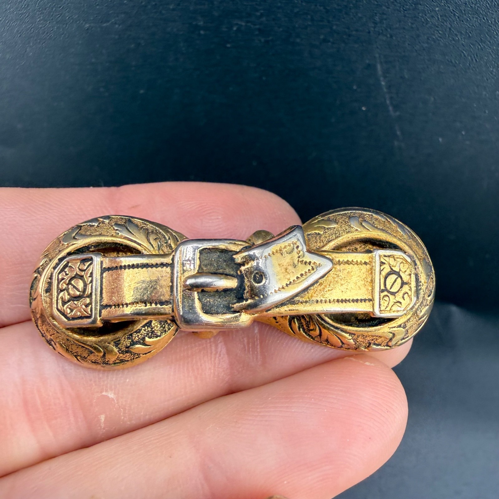 Vintage Gold Filled Brooch Victorian Revival Buckle