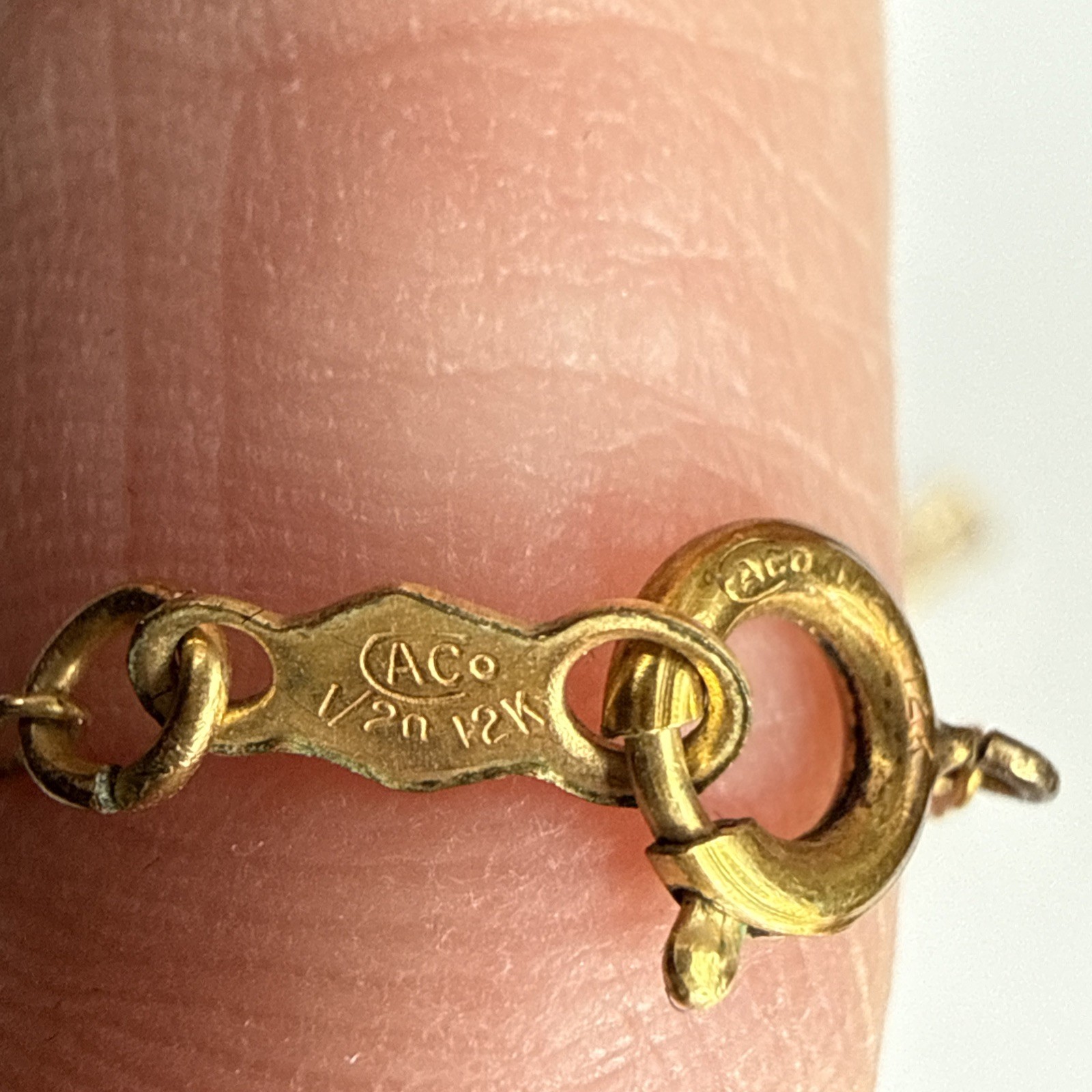 ATTLEBORO MFG CO 1/20 12k 13” Victorian Crumpled Oval Chain Link 1898 0.95g