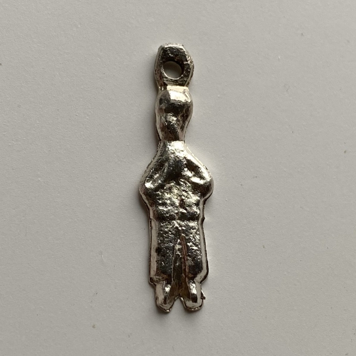 Vintage Mexico Milagro Charm Mexican ExVoto Religious Pendant Amulet Silver Tone
