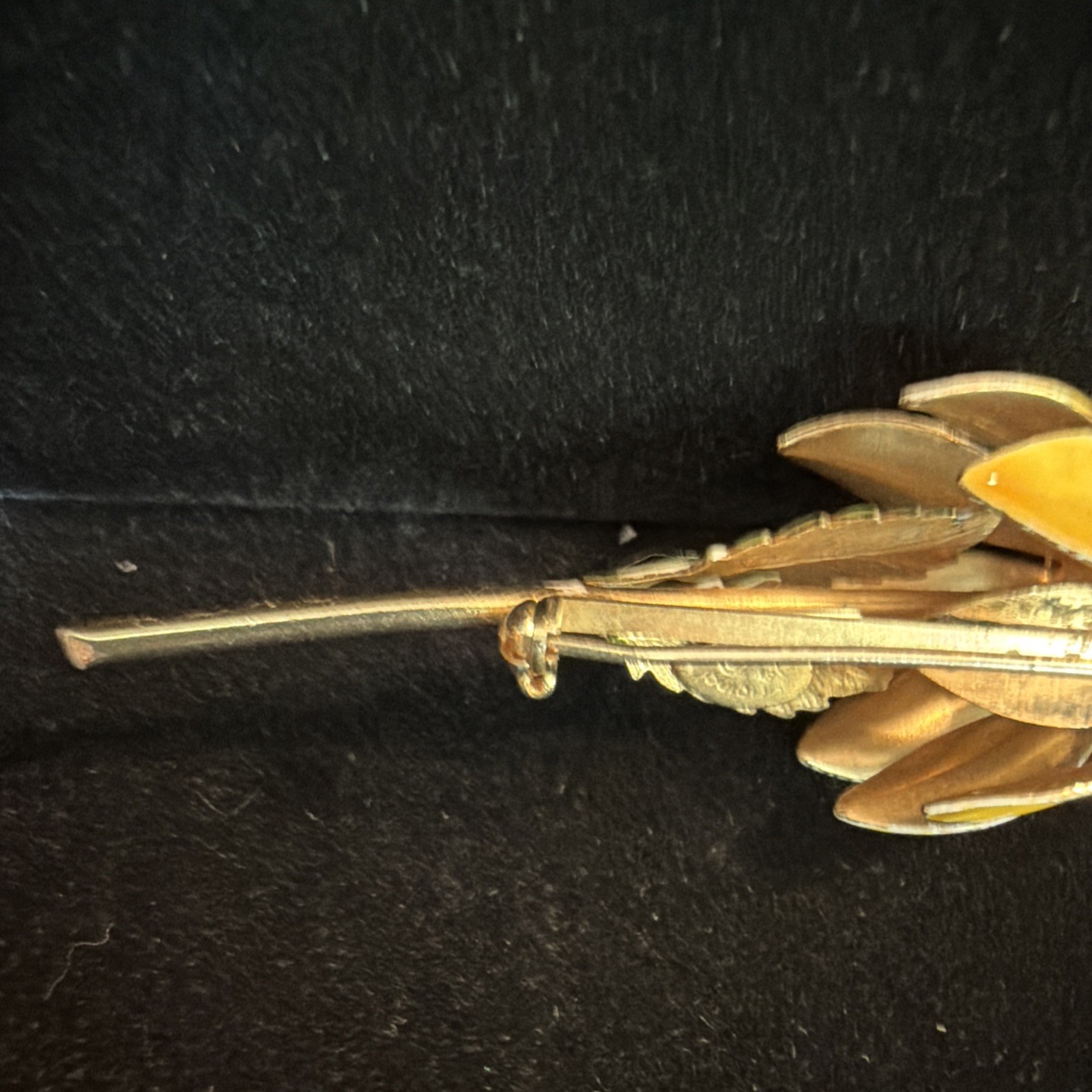 Original by Robert Enamel Flower Brooch Pin Yellow and Orange Daisy SPRING -READ