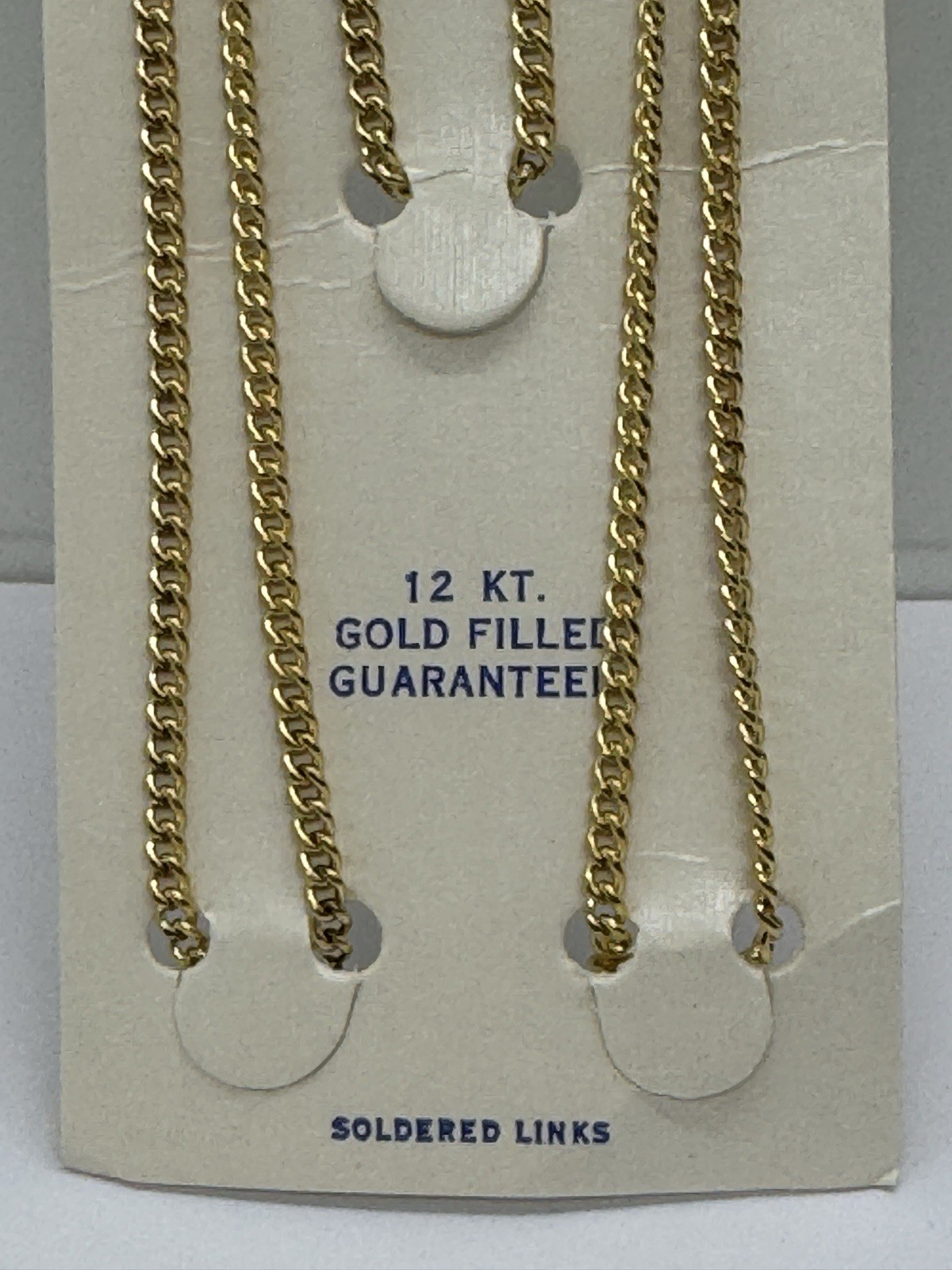 GOLD FILLED CHAIN Necklace 24″ 2.5mm SOLDERED LINKS NEW (NOS)