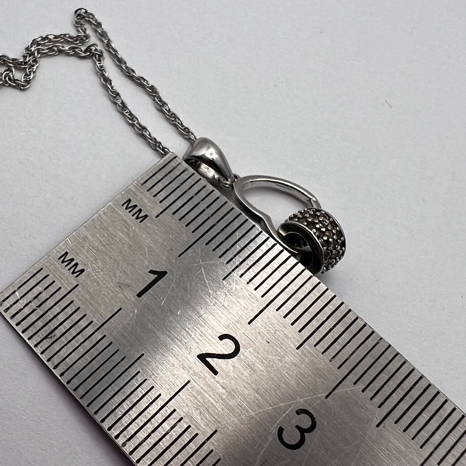 Vintage Sterling Silver 925 Heart Pendant Necklace Chain 45cm 3g Stamped Jewelry