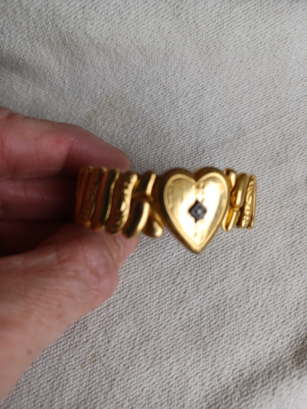 CHILD SIZE VINTAGE SWEETHEART 1/20 12K GOLD FILLED HEART EXPANSION BRACELET