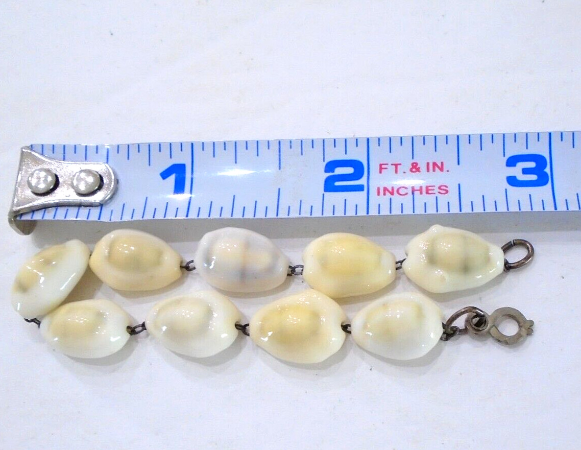 Vintage Sterling Silver Cowrie Shell Necklace Sea Shell Bracelet