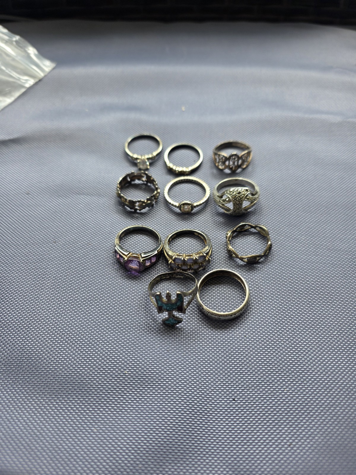 Vintage Sterling Silver Ring Lot Of 11 Different Sizes Pre Owned Condition SH