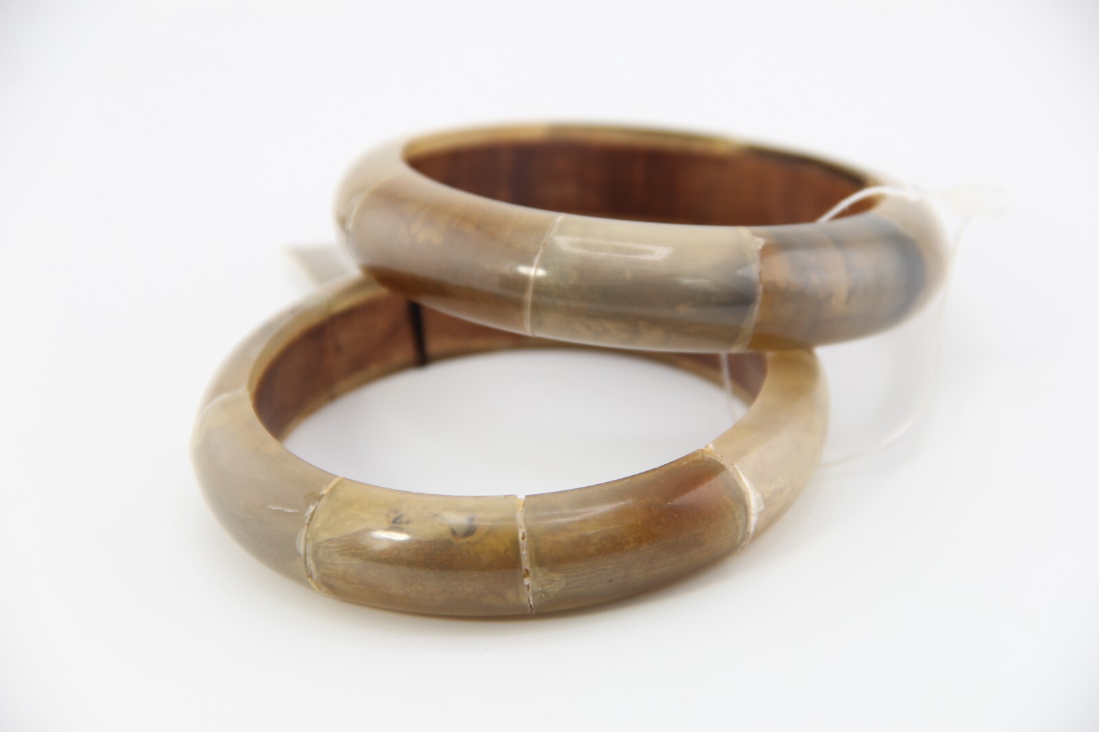 Chicos Bracelet Lucite/Acrylic and wood Bracelet-Set of Two, Earth Tone Colors