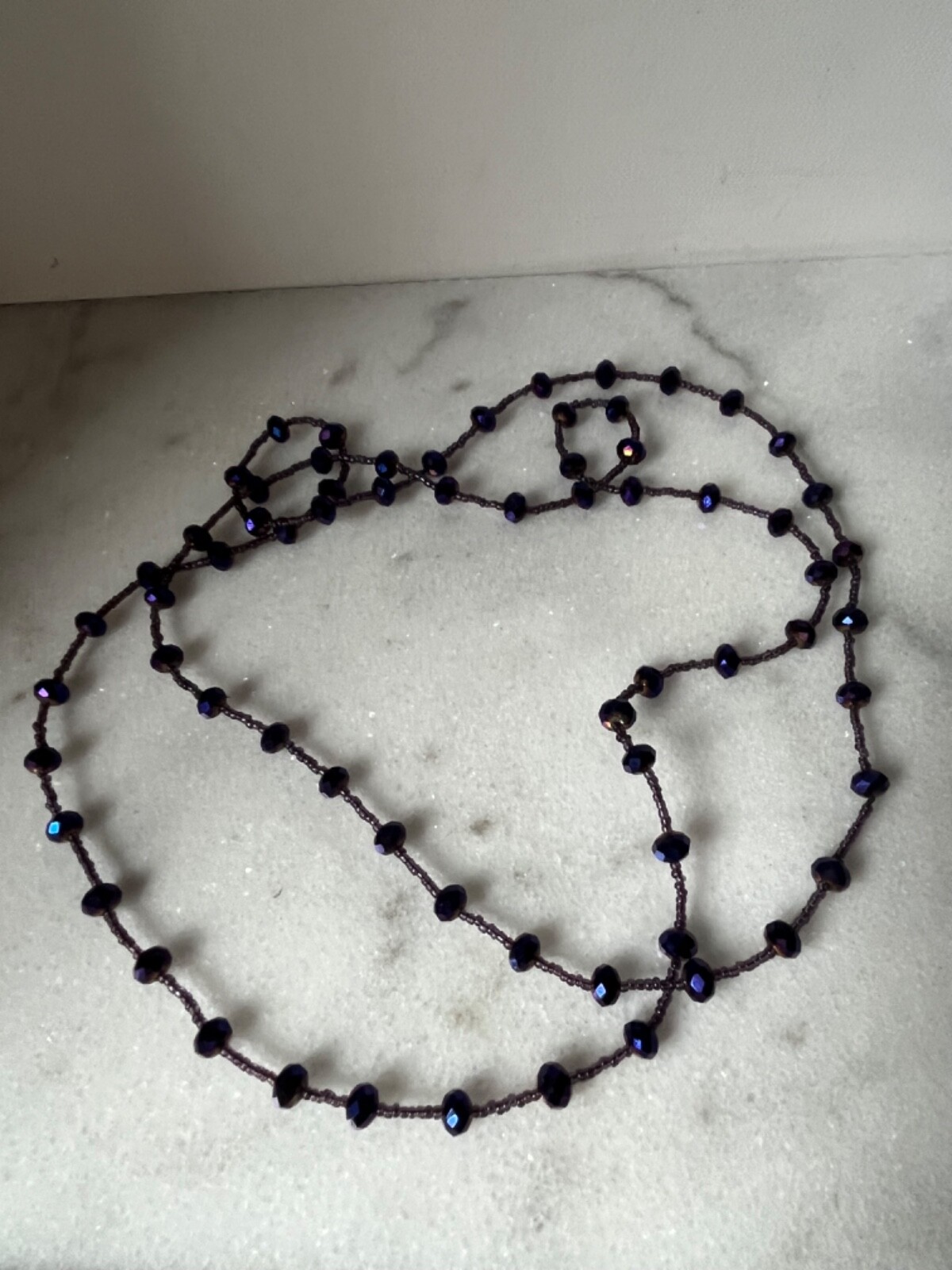 Purple Beaded Necklace 23.5 “