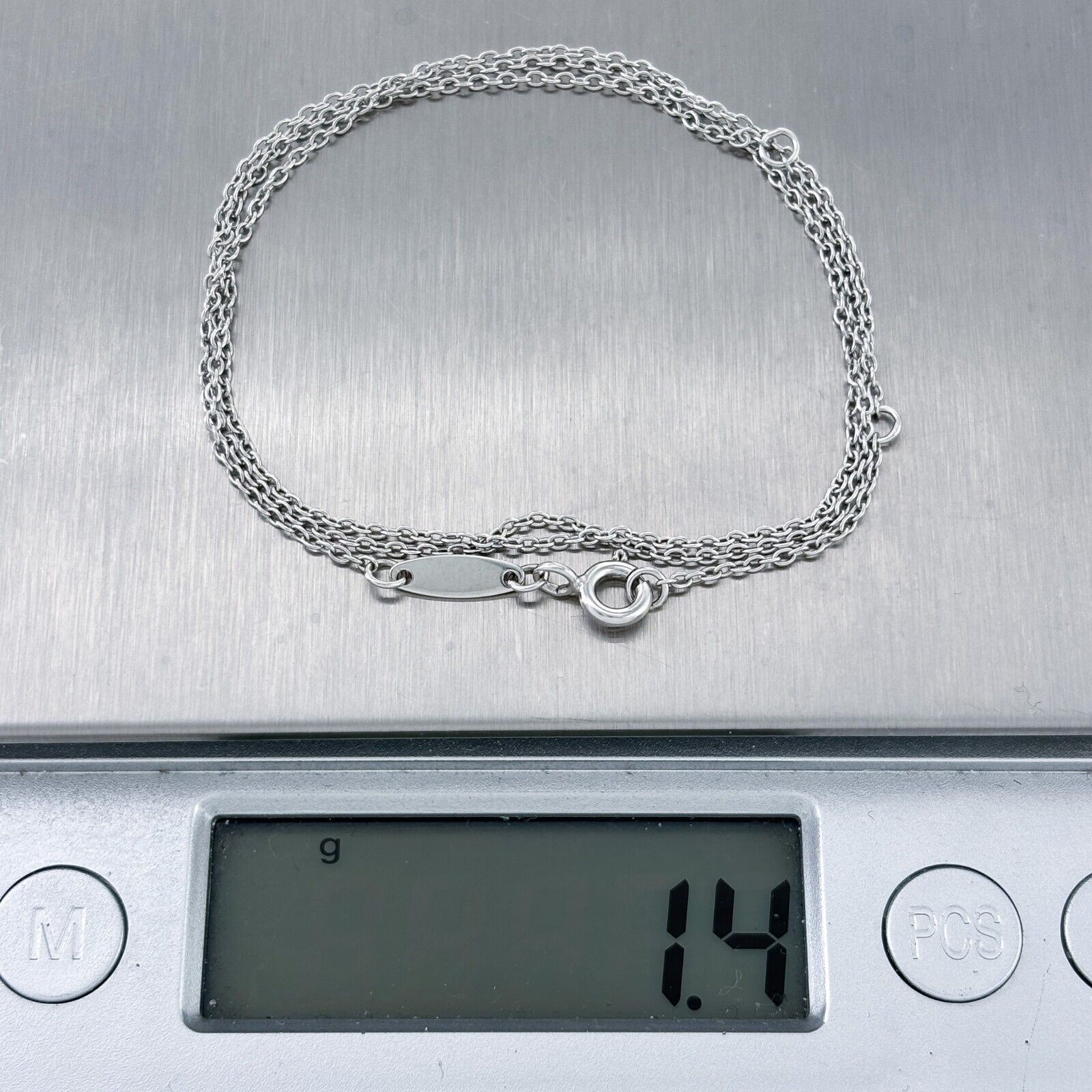 Vintage Sterling Silver 925 1.2mm Cable Link Chain Necklace 3 Lengths to 17.5″