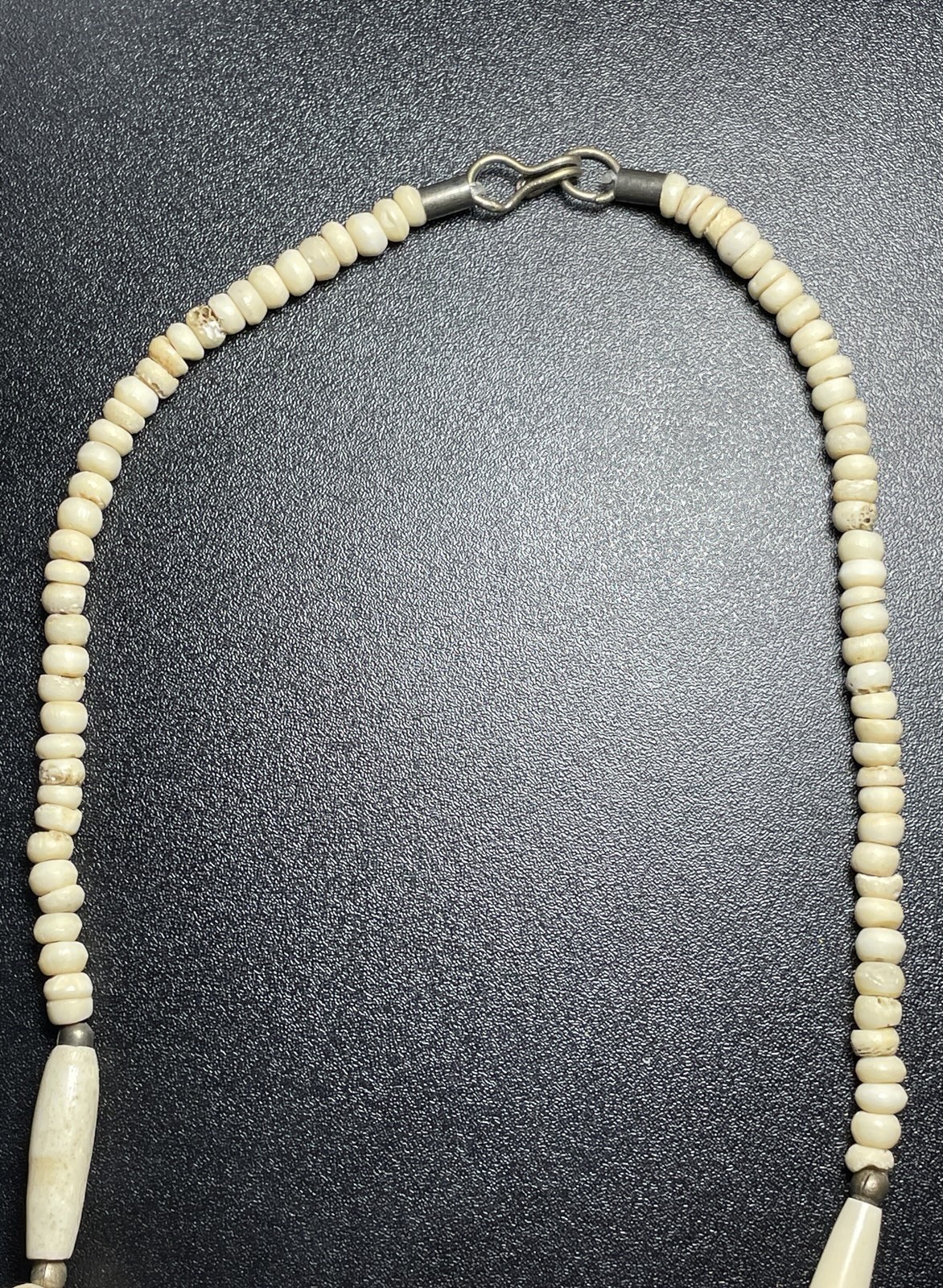 Vintage Faux Bone Bead Necklace – Tribal Ethnic Statement Jewelry