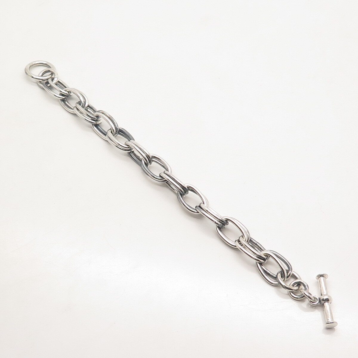925 Sterling Silver Vintage Double Rolo Link Bracelet 6.5″
