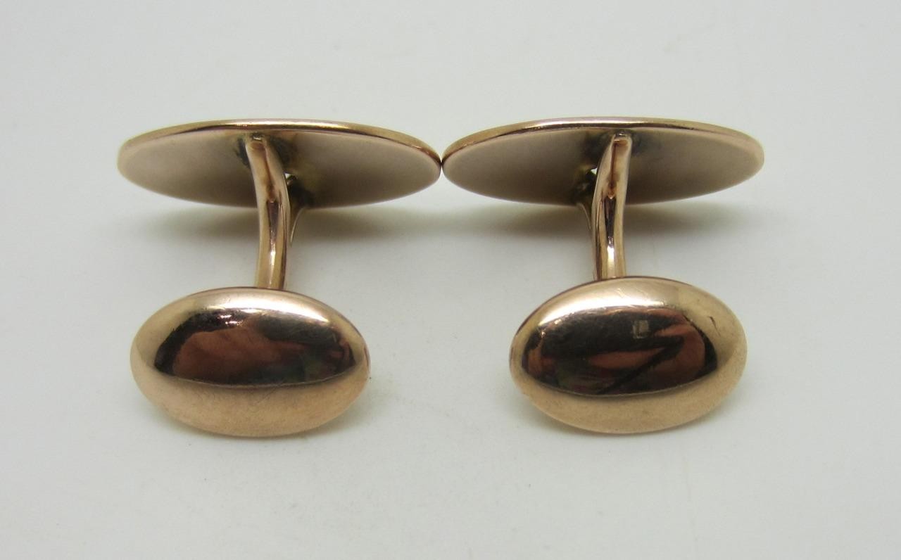 Vintage 10K Rose Gold Starburst Cufflinks with Old European Cut Diamond – LB2559