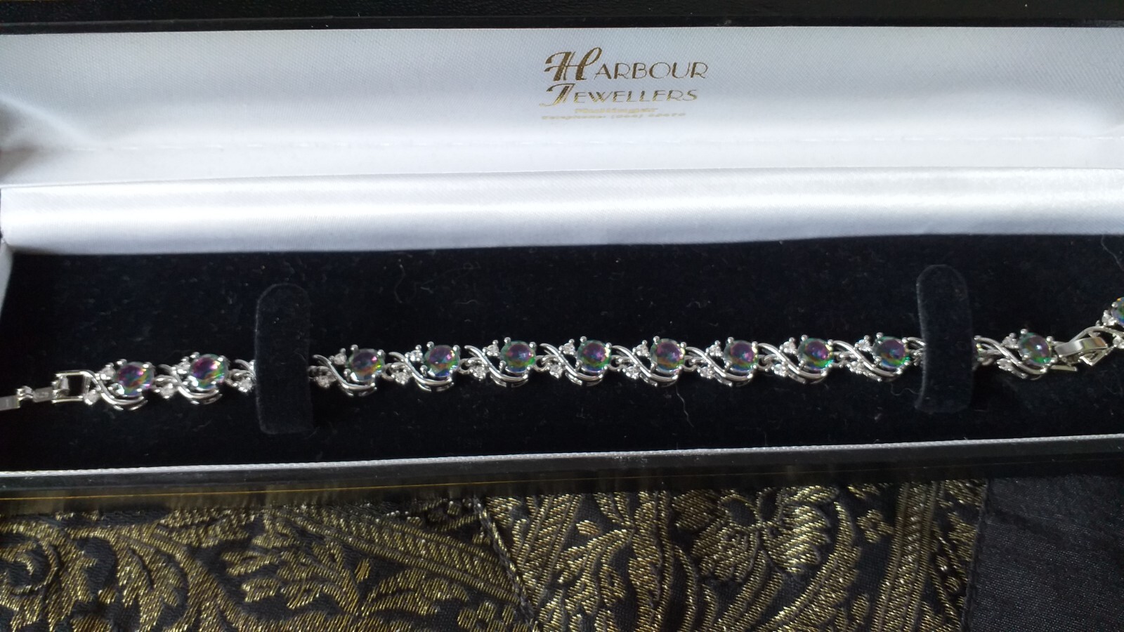 Vintage 1990 Mystic Topaz Sterling Silver 925 Bracelet 8 inch long – Hallmarked
