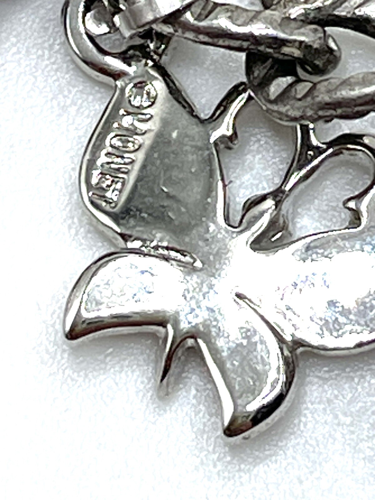 Monet Sterling Silver Articulated Figural Crystal Charm Bracelet 61.5g Vintage